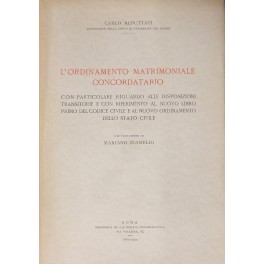 L'ordinamento matrimoniale concordatario. Con particolare riguardo alle disposizioni transitorie e …