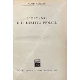 L'osceno e il diritto penale. Presentazione del Prof. Gian Domenico …