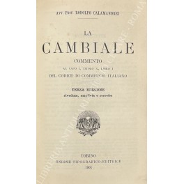 La cambiale. Commento al Capo I, Titolo X, Libro I …