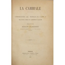 La cambiale. Commento al titolo X capo I del nuovo …