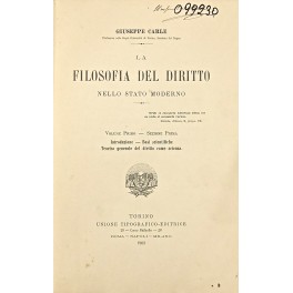 La filosofia del diritto nello Stato moderno. Vol. I (unico …