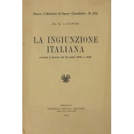 La ingiunzione italiana secondo il decreto del 24 luglio 1922 …
