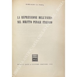 La repressione dell'usura nel diritto penale italiano