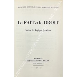Le fait et le droit. Etudes de Logique juridique