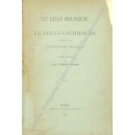 Le leggi biologiche e le leggi giuridiche in rapporto alla …