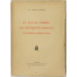 Le nullità formali del testamento olografo. Con una introduzione sulla …