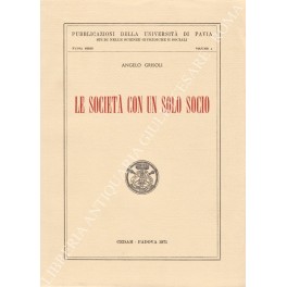 Le società con un solo socio. Analisi dei dati di …