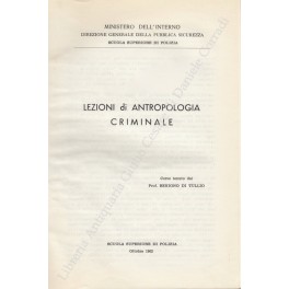 Lezioni di antropologia criminale