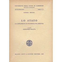 Lo Stato (dai lineamenti di filosofia del diritto). A cura …