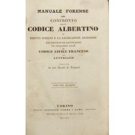 Manuale forense ossia confronto fra il Codice Albertino il diritto …