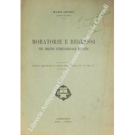Moratorie e regressi nel diritto internazionale privato