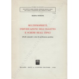 Multiproprietà individuazione dell'oggetto e schemi reali tipici. (Profili sostanziali e …