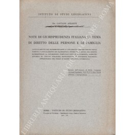 Note di giurisprudenza italiana in tema di diritto delle persone …