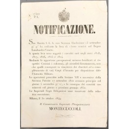 Notificazione. Con Sovrana Risoluzione si ordina nel Regno Lombardo-Veneto la …