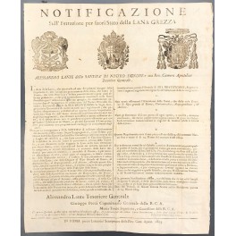 Notificazione. Sull'estrazione per fuori Stato della Lana Grezza. L'estrazione della …