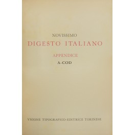 Novissimo Digesto Italiano. Diretto da Antonio Azara e Ernesto Eula. …