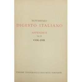 Novissimo Digesto Italiano. Diretto da Antonio Azara e Ernesto Eula. …