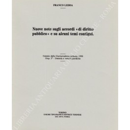 Nuove note sugli accordi "di diritto pubblico" e su alcuni …