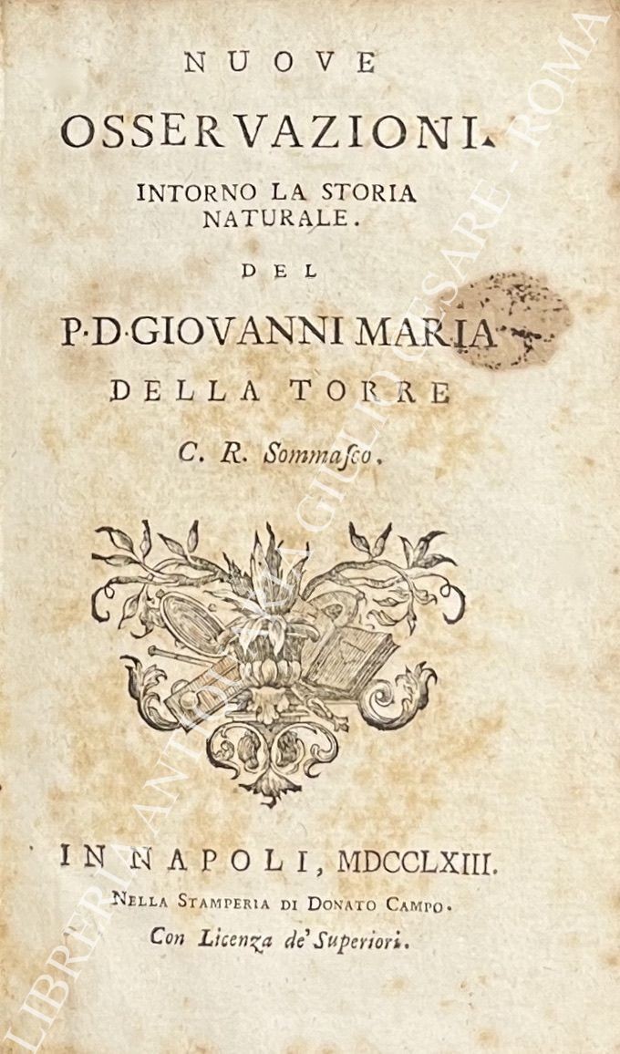 Nuove osservazioni intorno la storia naturale del P.D. Giovanni Maria …