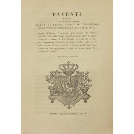 Patenti colle quali S.E. il Signor Cavaliere Thaon di Revel …