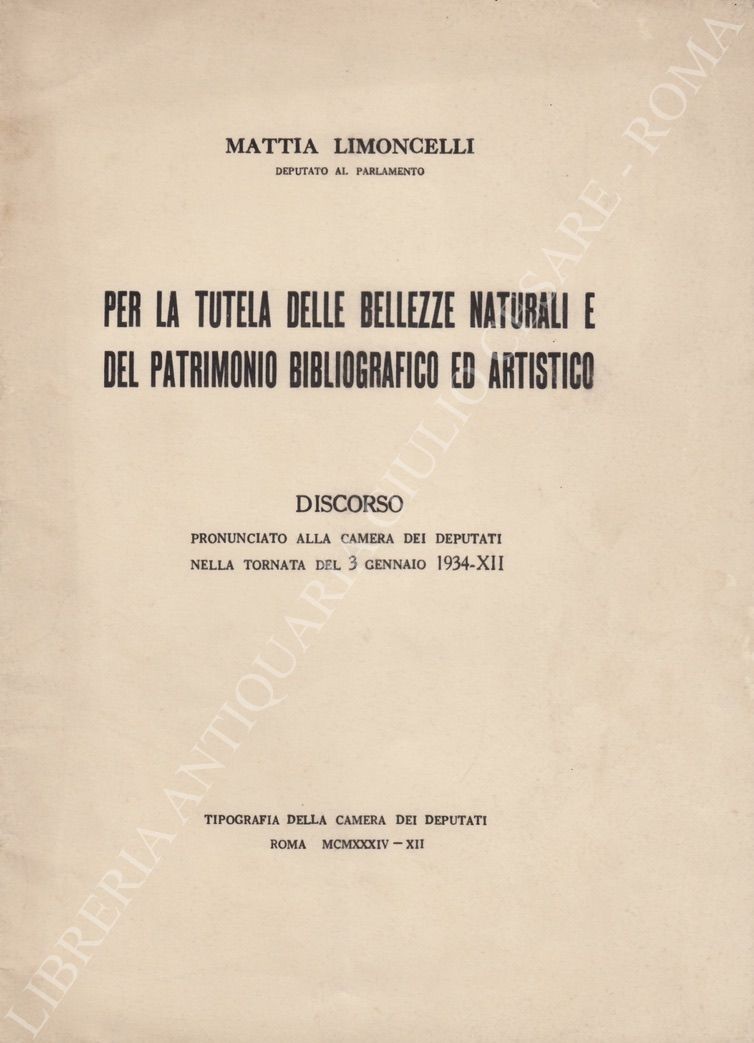 Per la tutela delle bellezze naturali e del patrimonio bibliografico …