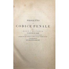 Progetto del Codice penale per il Regno d'Italia e disegno …