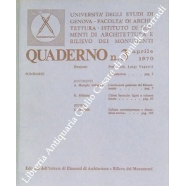 Quaderno n. 3, aprile 1970. Universitˆ degli Studi di Genova …