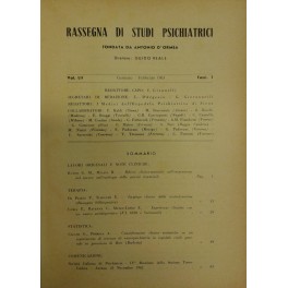 Rassegna di studi psichiatrici. Diretta da Antonio D'Ormea. Vol. LII …