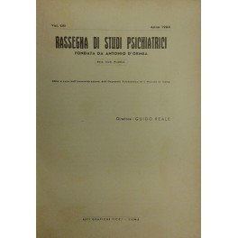 Rassegna di studi psichiatrici. Diretta da Antonio D'Ormea. Vol. LIV …