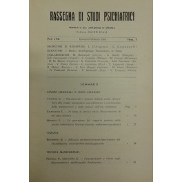 Rassegna di studi psichiatrici. Diretta da Antonio D'Ormea. Vol. LVII …