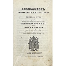 Regolamento legislativo e giudiziario per gli affari civili emanato dalla …