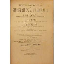 Repertorio Generale Annuale del Foro Italiano. Vol. XVI - Anno …