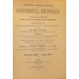 Repertorio Generale Annuale del Foro Italiano. Vol. XXII - Anno …