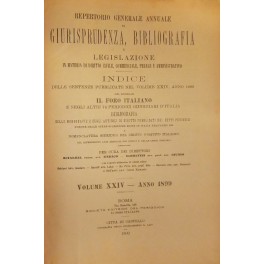 Repertorio Generale Annuale del Foro Italiano. Vol. XXIV - Anno …
