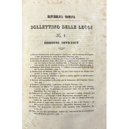 Repubblica romana. Bollettino delle leggi. 09 febbraio 1849 - 13 …