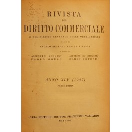 Rivista del Diritto Commerciale e del diritto generale delle obbligazioni. …