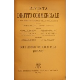 Rivista del Diritto Commerciale e del diritto generale delle obbligazioni. …