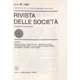 Rivista delle societa. Fondata da Tullio Ascarelli. Diretta da Alberto …