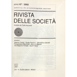 Rivista delle societa. Fondata da Tullio Ascarelli. Diretta da Alberto …