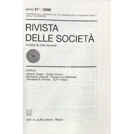 Rivista delle societa. Fondata da Tullio Ascarelli. Diretta da Alberto …