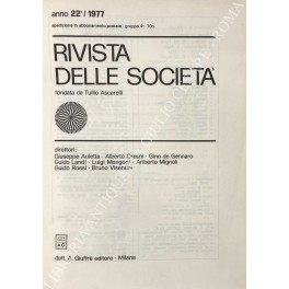 Rivista delle società. Fondata da Tullio Ascarelli. Diretta da Giuseppe …