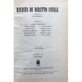 Rivista di diritto civile. Anno XXXV - 1989