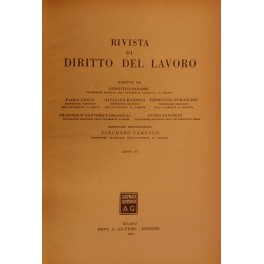 Rivista di diritto del lavoro. Anno VI - 1954