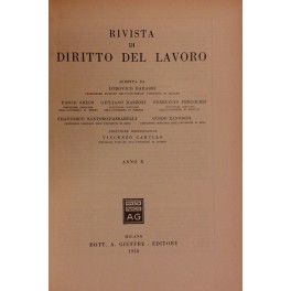 Rivista di diritto del lavoro. Anno X - 1958