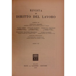 Rivista di diritto del lavoro. Anno XI - 1959