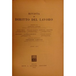 Rivista di diritto del lavoro. Anno XVI - 1964