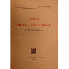 Rivista di diritto industriale. Anno XXVI - 1977. Diretta da: …