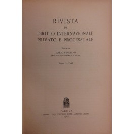 Rivista di diritto internazionale privato e processuale. Diretta da Mario …