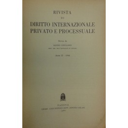 Rivista di diritto internazionale privato e processuale. Diretta da Mario …