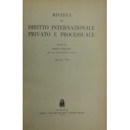 Rivista di diritto internazionale privato e processuale. Diretta da Mario …